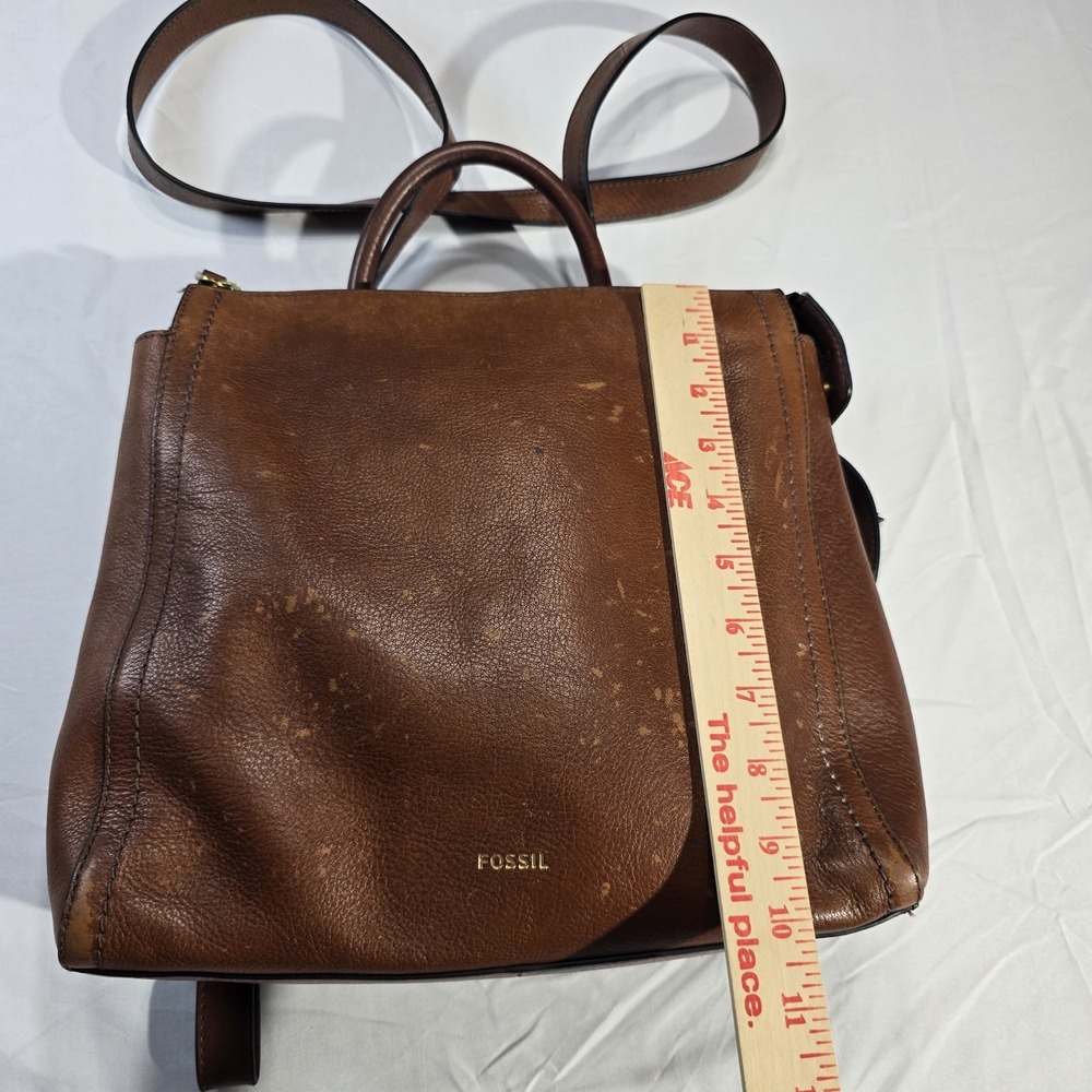 Fossil Chestnut Brown Genuine Leather Backpack - Picture 4 of 11